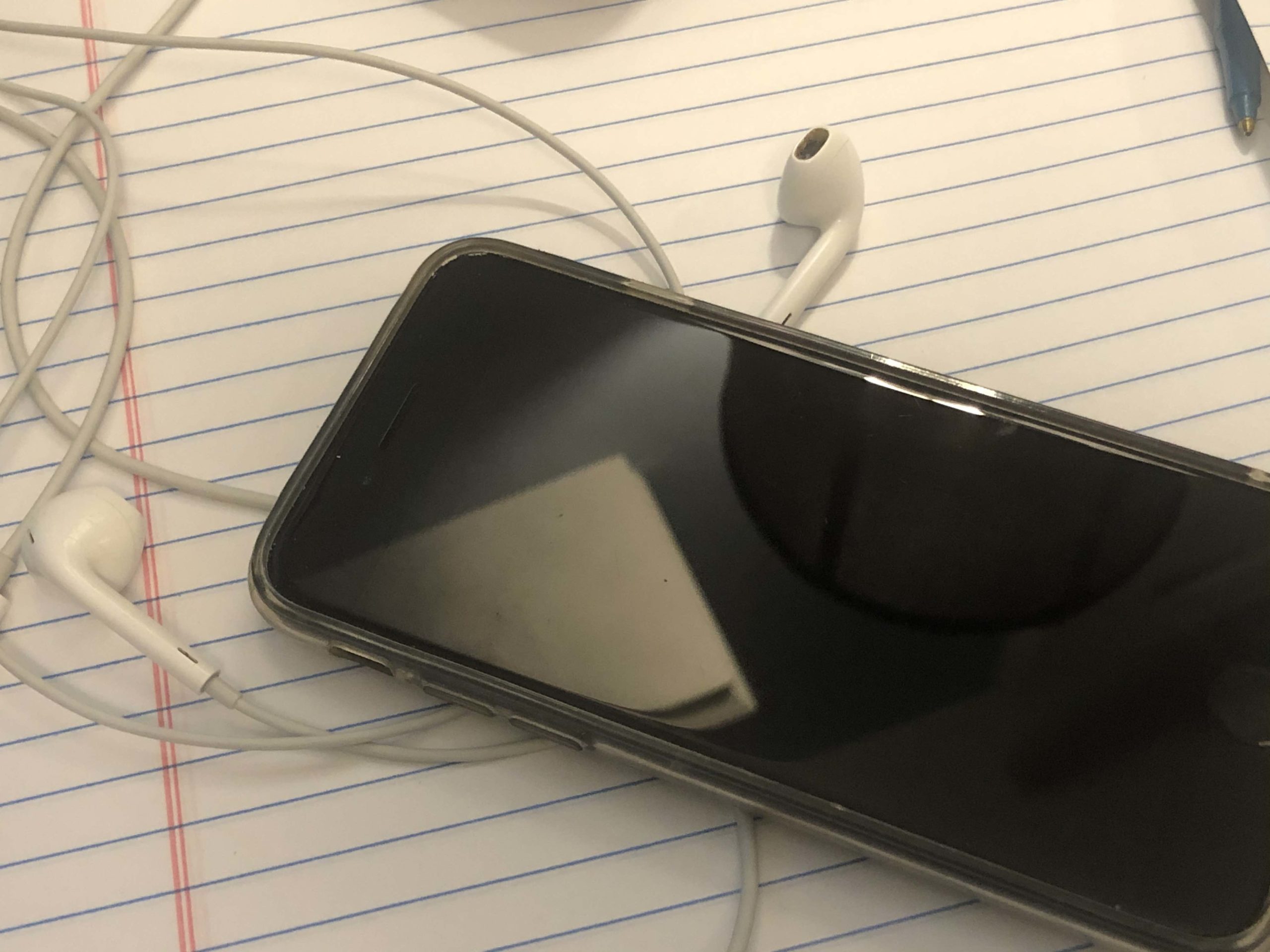 Image of a mobile phone on a desk